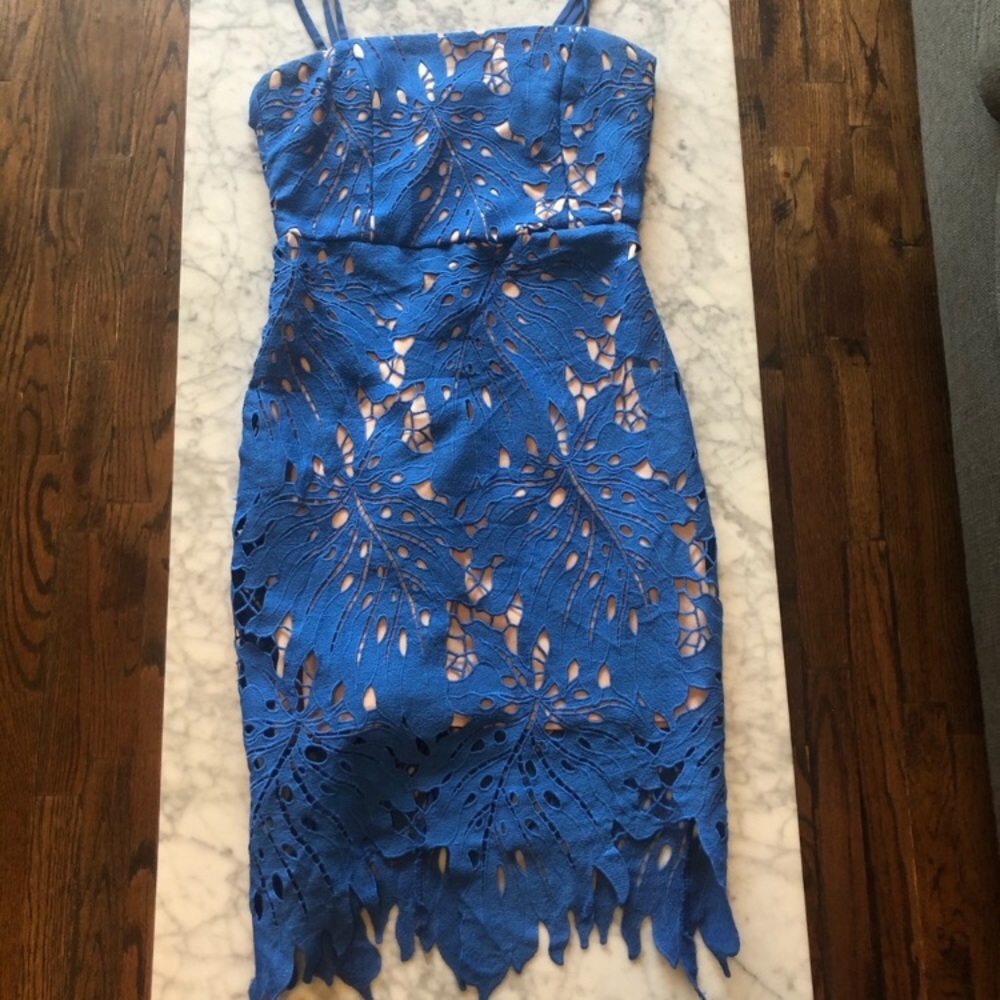 COPY - Lulus cream blue lace dress